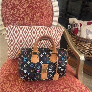Louis Vuitton Black Multicolor Monogram Satchel